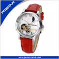 Fashion OEM &amp; ODM Ladies Watch avec bracelet en cuir rouge en cuir véritable